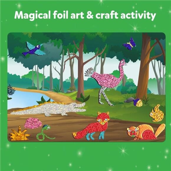 Art & Craft Activity-Foil Fun Animals,No Mess Art for Kids,Craft Kits & Supplies - Picture 3 of 7